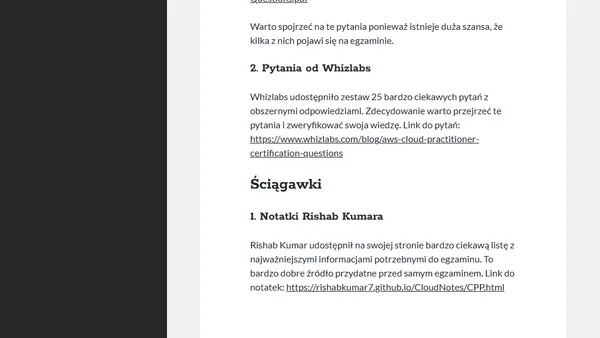 Darmowe materiały do egzaminu AWS Cloud Practitioner