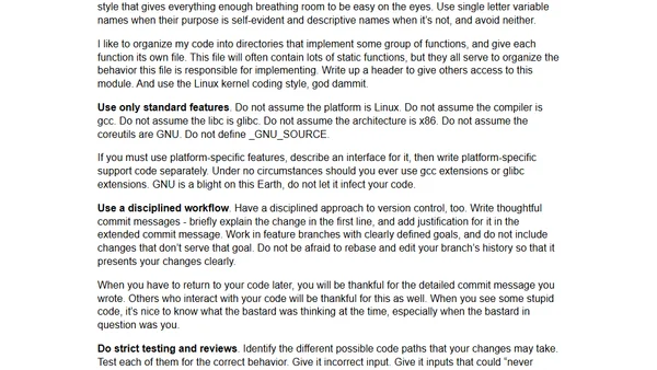 Principles for C programming