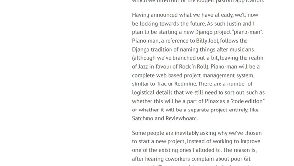 Announcing pyvcs, django-vcs, and piano-man