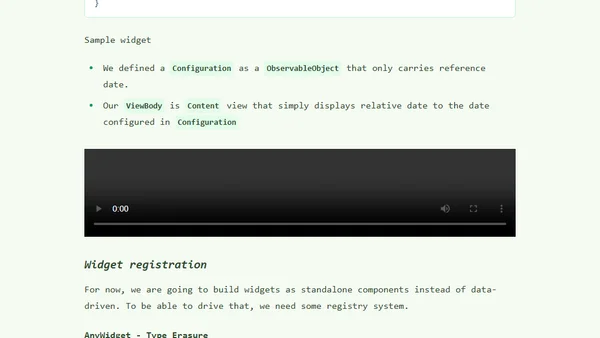 Widget architecture - part 1