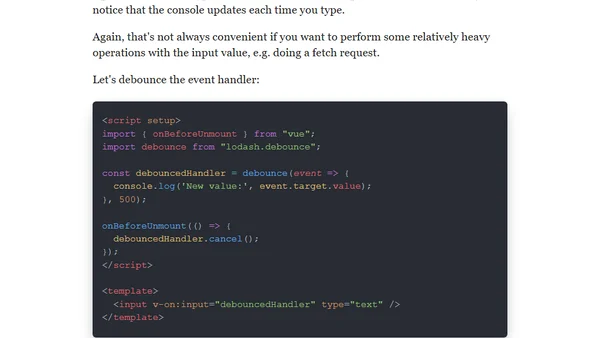 How to Debounce and Throttle Callbacks in Vue