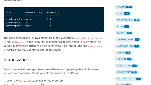 PHP 7.3 End of Support and Azure WebApps