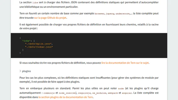 Autocompléter du JavaScript avec Tern