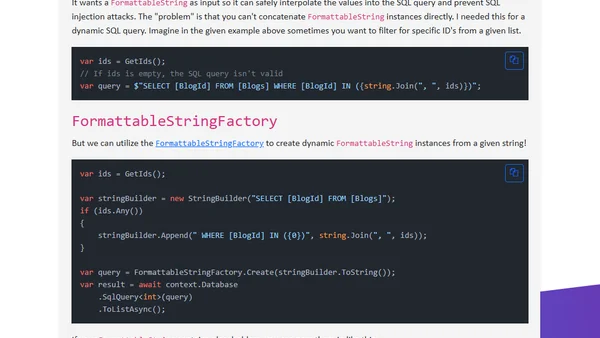 FormattableStringFactory - Creating dynamic FormattableString instances