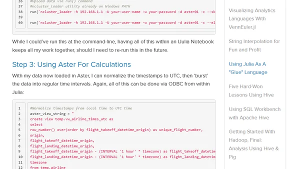 Using Julia As A "Glue" Language