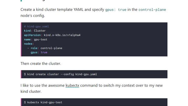 Quick hack: Adding GPU support to kind