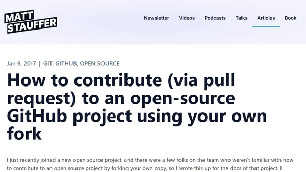 How to contribute (via pull request) to an open-source GitHub project using your own fork