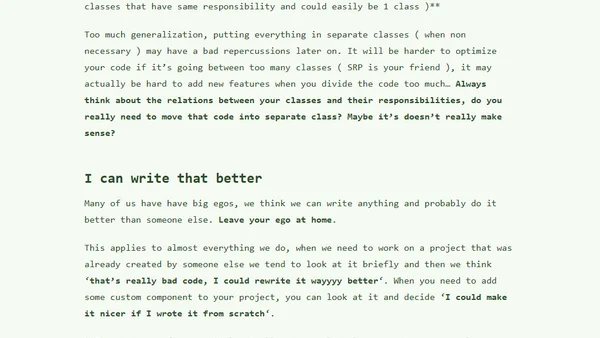 Programmers bad habits