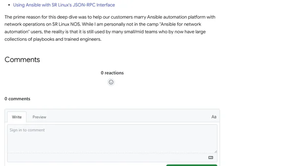 SR Linux, JSON-RPC and Ansible