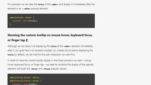 Making the abbr element work for touchscreen, keyboard, and mouse