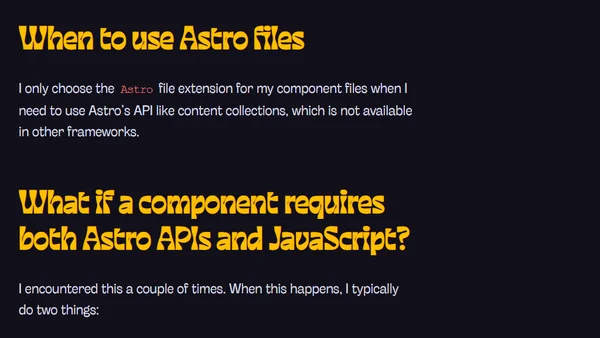 When building components in Astro, you might not want to use Astro files