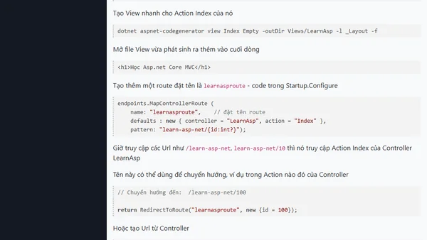 (ASP.NET Core MVC) Chi tiết về route trong asp.net mvc