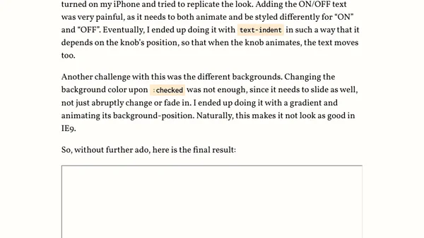 iOS 6 switch style checkboxes with pure CSS