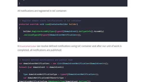 How to publish and handle Domain Events