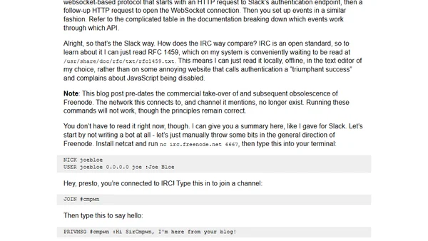How to write an IRC bot