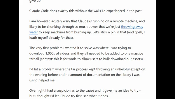Handing over to the AI for a day [blog]