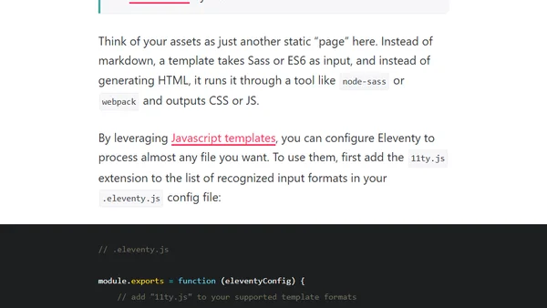 Asset Pipelines in Eleventy