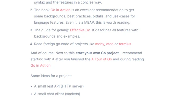 Resources to learn Go(lang)