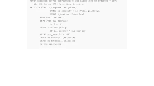 Batch Mode – part 2 (“Batch Mode on Rowstore in Basics”)