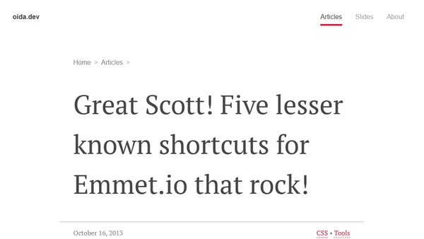 Great Scott! Five lesser known shortcuts for Emmet.io that rock!