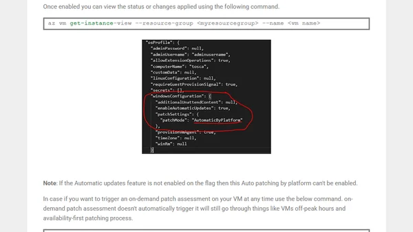 How to enable Automatic Guest OS Patching for Windows Azure VMs?