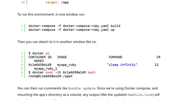 Developing in Rails via Docker