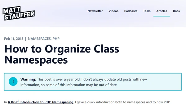 How to Organize Class Namespaces
