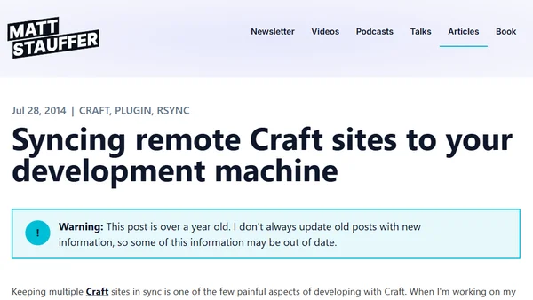 Syncing remote Craft sites to your development machine