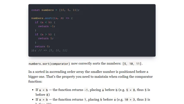array.sort() Does Not Simply Sort Numbers in JavaScript