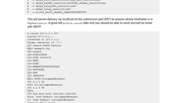 Setting up a local dev mail server
