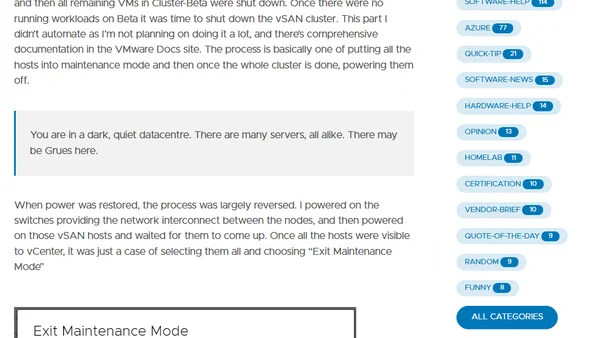 vSAN Cluster Shutdown