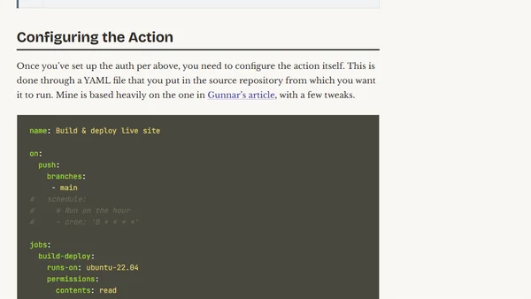 Scheduling Hugo Builds on GitHub pages with GitHub Actions