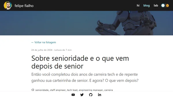 Sobre senioridade e o que vem depois de senior