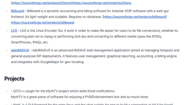 Open Source involvement