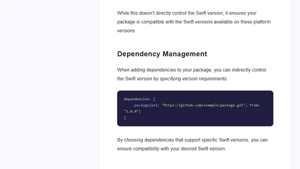 How do I manage Swift versions in SwiftPM