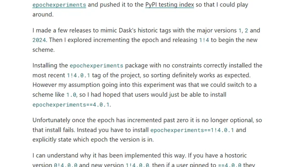 Python version epochs are broken