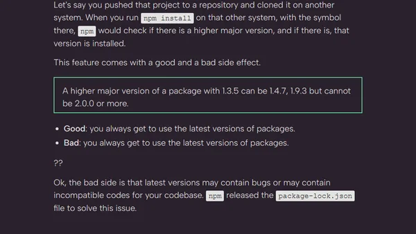 package.json vs package-lock.json - Differences, Purposes, Relevance