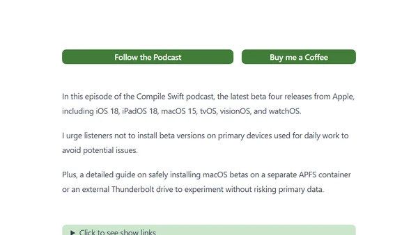 Beta 4 releases plus installing Sequoia on a separate drive