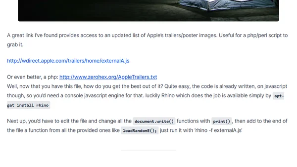 Apple’s Trailers hand-out