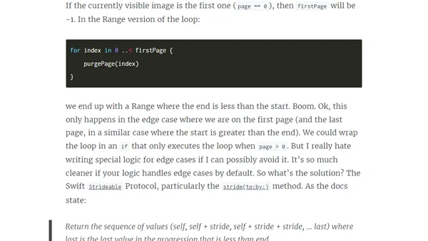 Using stride to convert C-style for loops to Swift 2.2