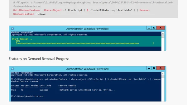 Remove all Uninstalled Feature Binaries