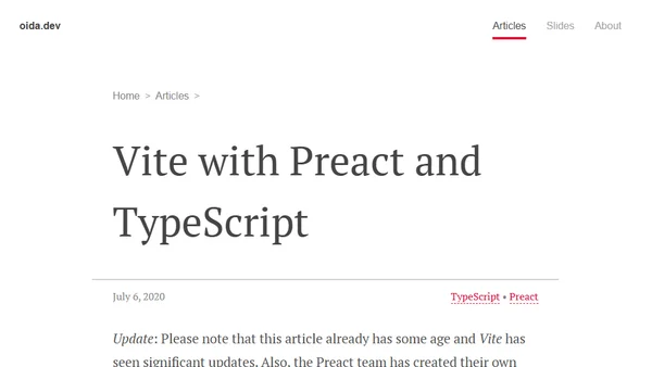 Vite with Preact and TypeScript
