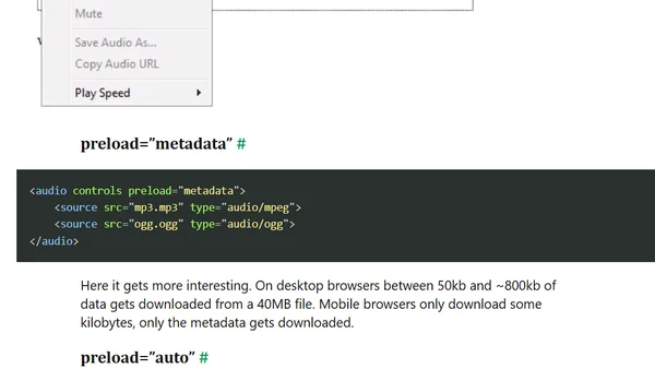 Audio - The preload attribute