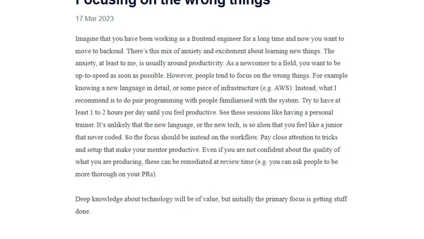 Focusing on the wrong things