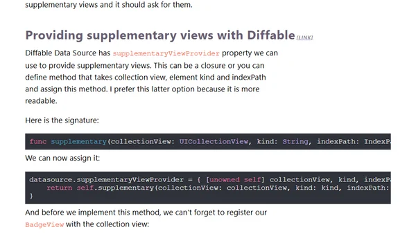 Supplementary views with Compositional Layout and Diffable Data Source