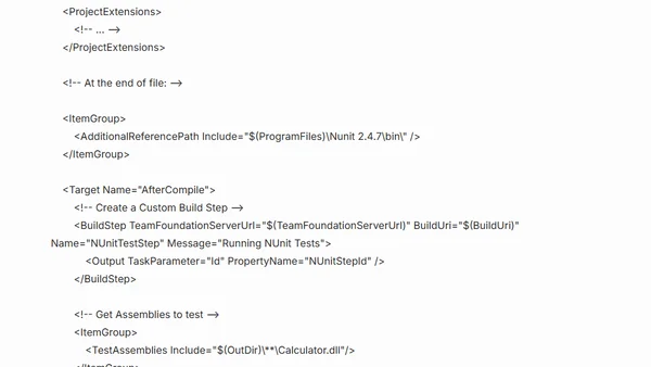 Integrating NUnit test results in Team Build 2008