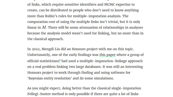 Linkage and multiple imputation