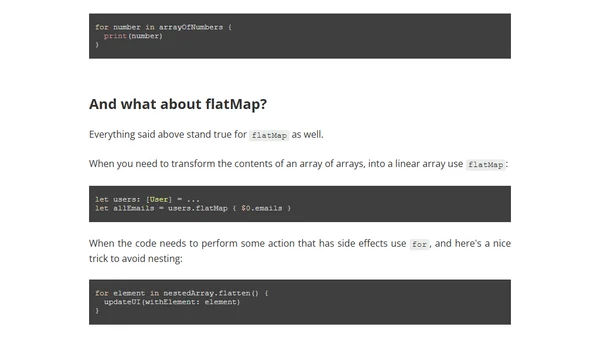 When to use map, flatMap, or for loops in Swift