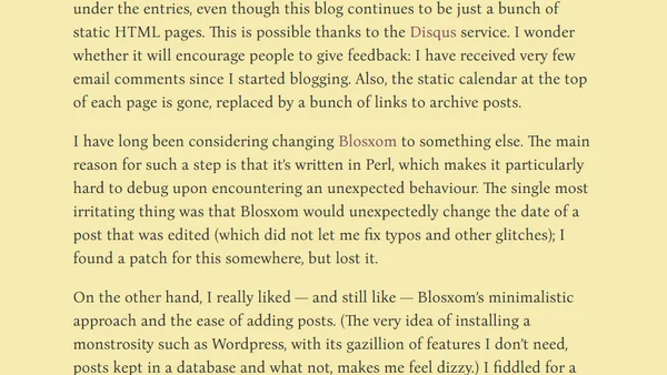 Reactivation (and some ramblings on my blogging infrastructure)