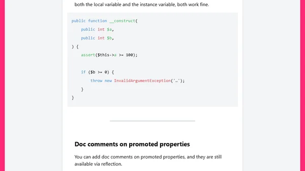PHP 8: Constructor property promotion